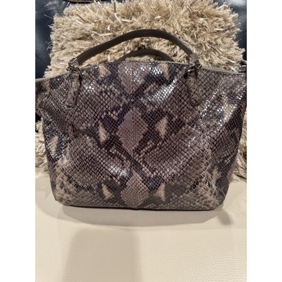 Coach Madison Embossed Python Kelsey Satchel Handbag Crossbody - Picture 3 of 7